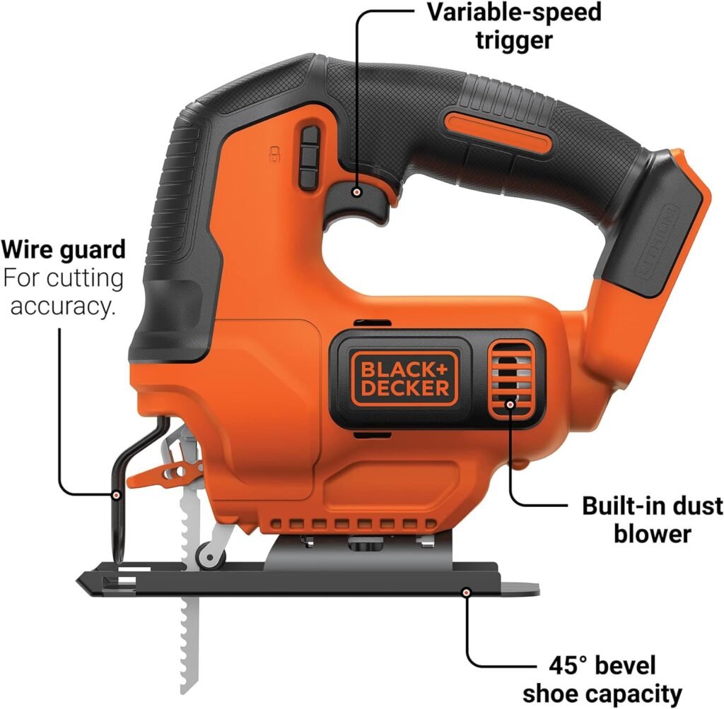 BLACK+DECKER 20V MAX* POWERCONNECT Cordless Jig Saw (Tool Only) (BDCJS20B)