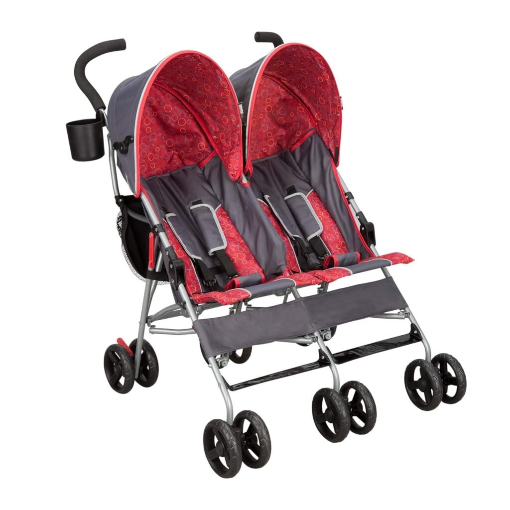 Delta Children LX Side by Side Stroller - with Recline, Storage  Compact Fold, Night Sky