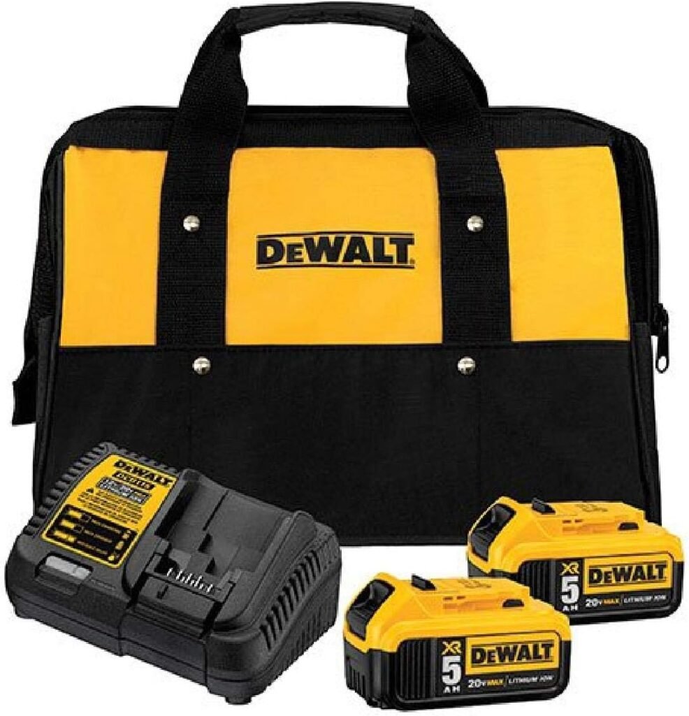 DEWALT 20V MAX Battery Starter Kit with 2 Batteries, 5.0Ah (DCB205-2CK) 20V MAX XR Jig Saw, Tool Only (DCS334B)