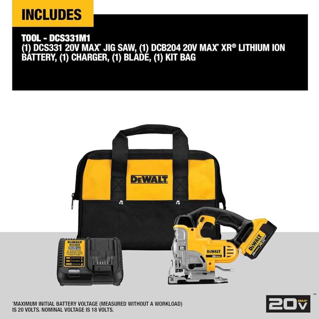 DEWALT 20V MAX Jig Saw, Cordless (DCS331M1) (Renewed)