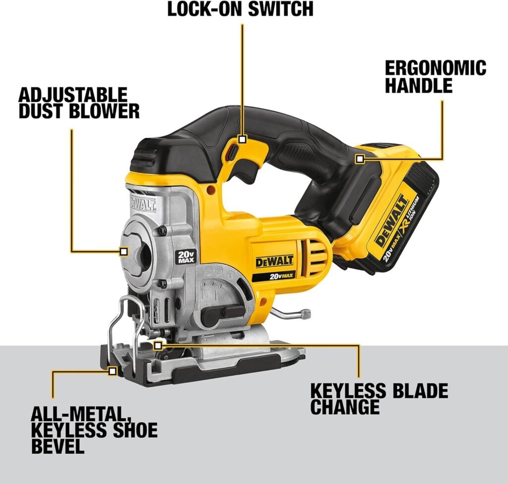 DEWALT 20V MAX Jig Saw, Cordless (DCS331M1) (Renewed)