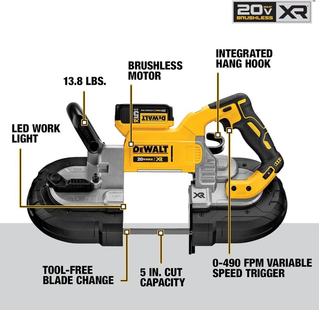 DEWALT 20V MAX* Portable Band Saw Kit, Deep Cut (DCS374P2)