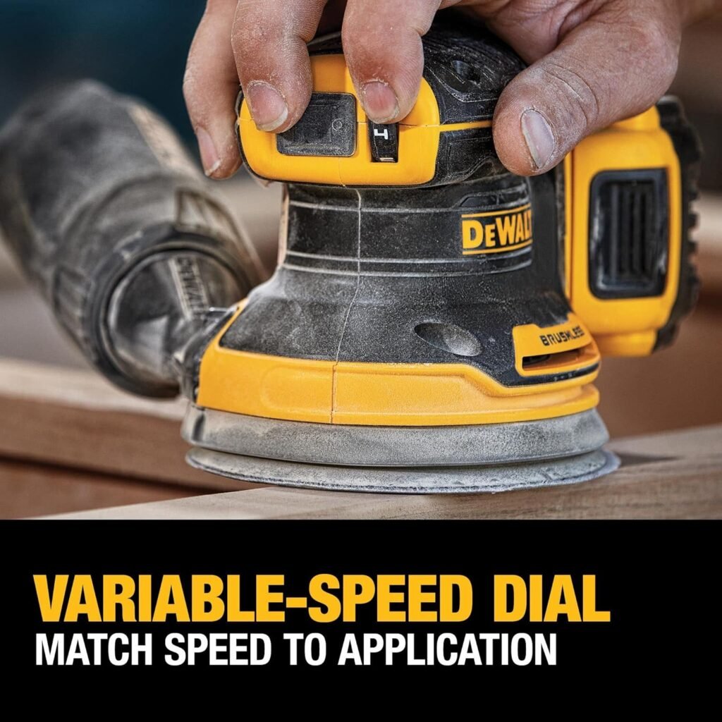 DEWALT 20V MAX Random Orbit Sander Kit, Cordless, 5-Inch, 2.Ah, 8,000-10,000 OPM, Storage Bag, Battery, and Charger Included (DCW210D1)