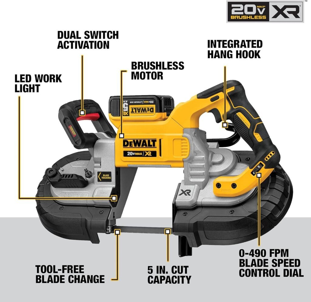 DEWALT 20V* MAX XR Band Saw Kit, Dual Handed (DCS376P2)