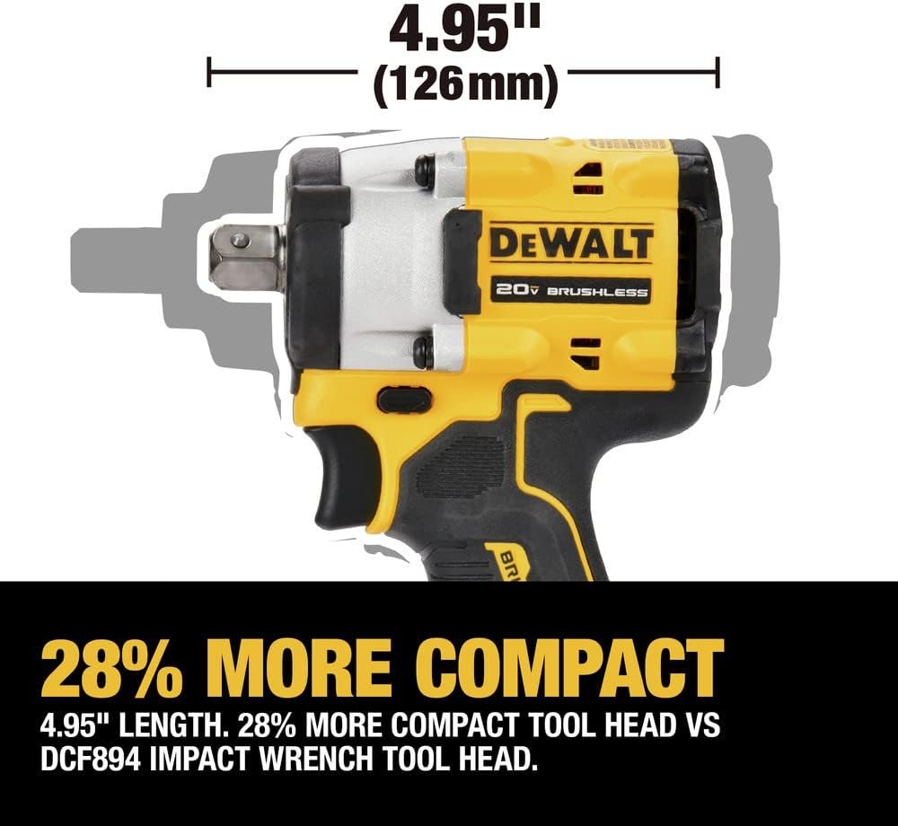 DEWALT ATOMIC 20V MAX* 1/2 in. Cordless Impact Wrench with Detent Pin Anvil (Tool Only) (DCF922B)