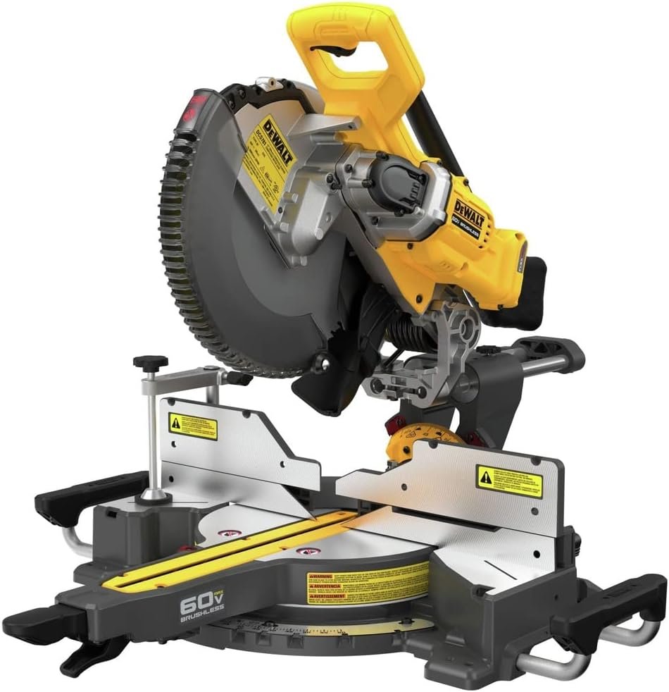 DEWALT DCS781B 60V MAX Brushless Lithium-Ion Cordless 12 in. Double Bevel Sliding Miter Saw (Tool Only)