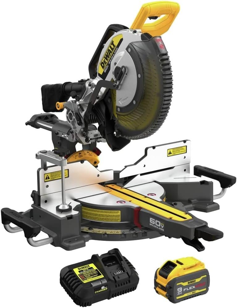 DEWALT DCS781B 60V MAX Brushless Lithium-Ion Cordless 12 in. Double Bevel Sliding Miter Saw (Tool Only)