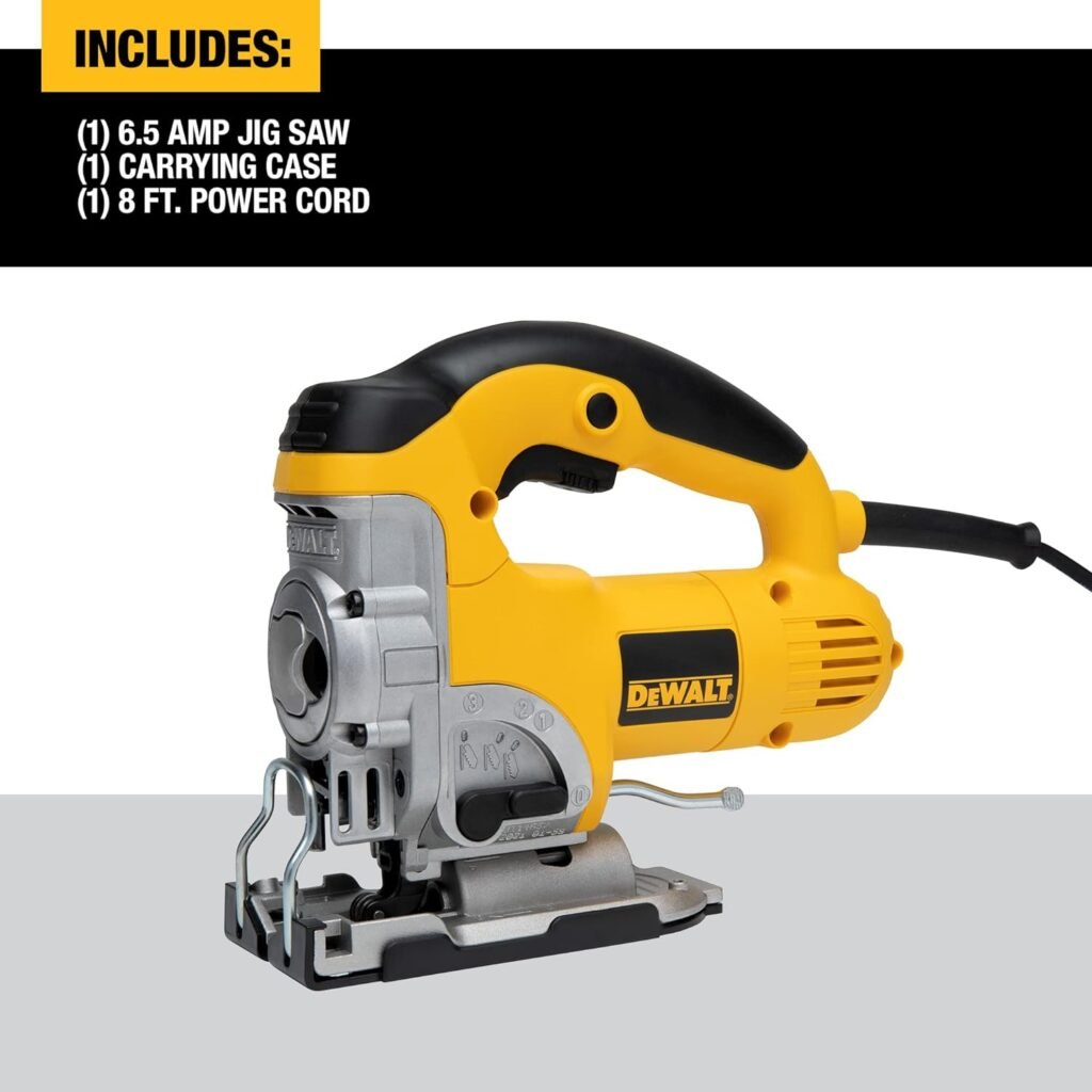 DEWALT Jig Saw, 3,100 SPM Speed, Corded, 6.5 Amp (DW331K)