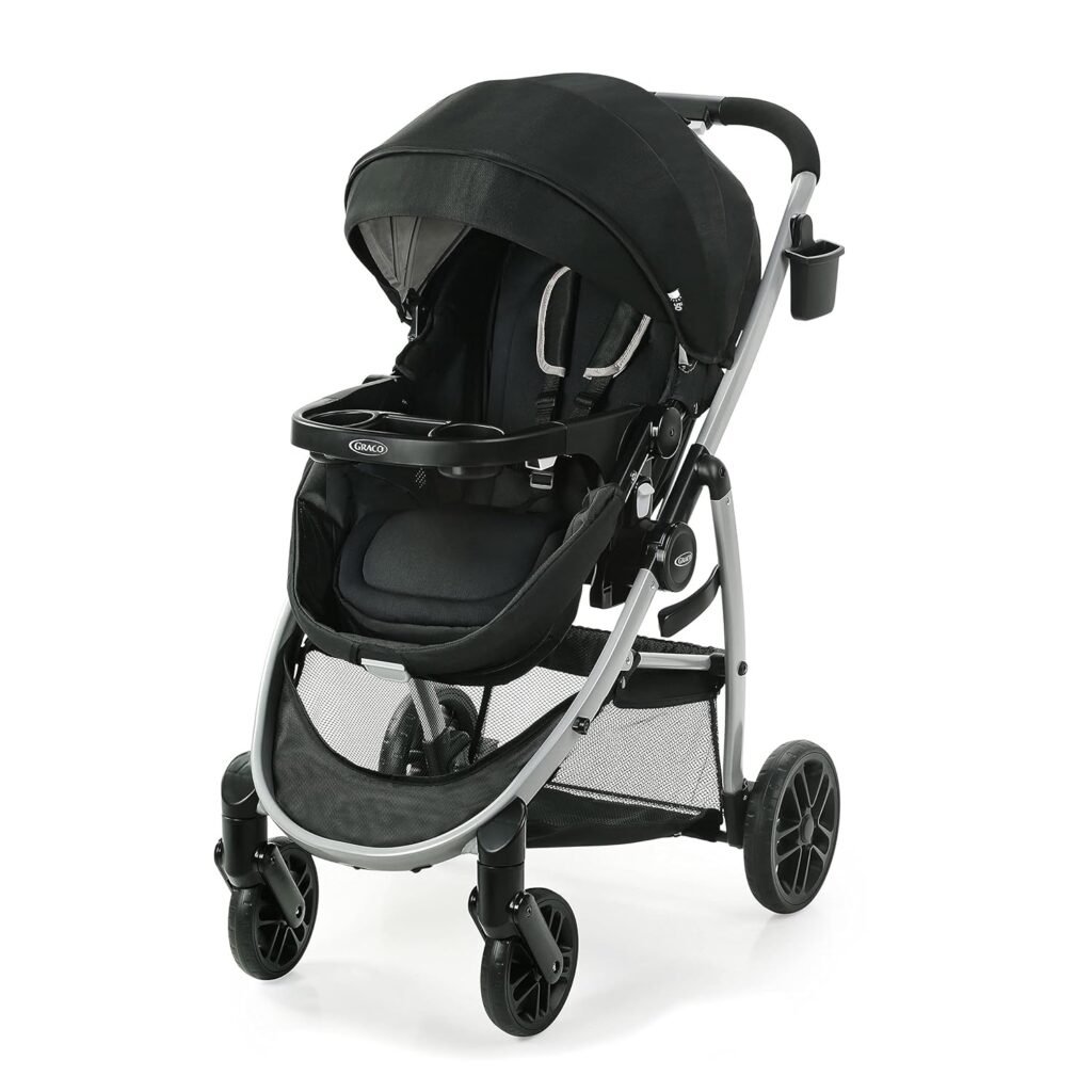 Graco Modes Pramette Stroller, Baby Stroller with True Pram Mode, Reversible Seat, One Hand Fold, Extra Storage, Child Tray, Redmond