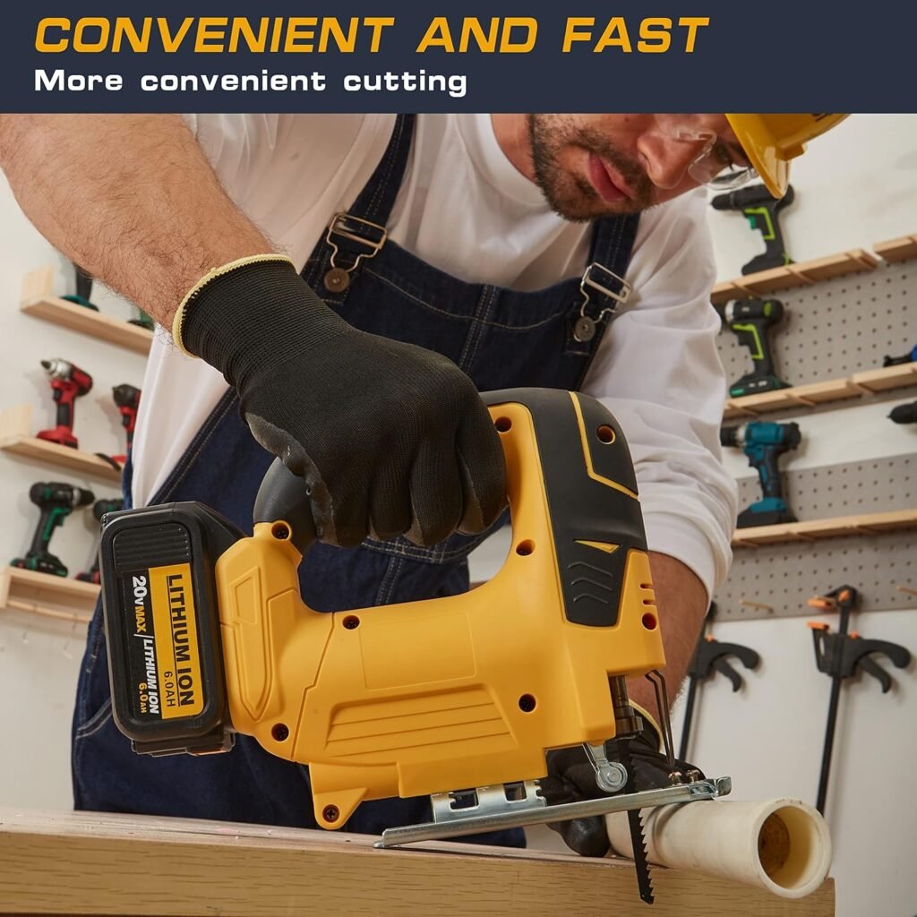 IRONFIST Jig Saw Cordless 21V Lithium Saber saw, Adjustable 4-Position Orbital wood and metal cutting machine Compatible with DEWALT Battery (Tool Only, NO Battery)