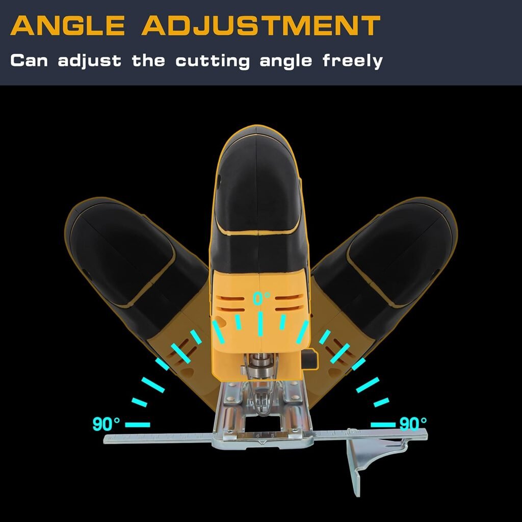 IRONFIST Jig Saw Cordless 21V Lithium Saber saw, Adjustable 4-Position Orbital wood and metal cutting machine Compatible with DEWALT Battery (Tool Only, NO Battery)