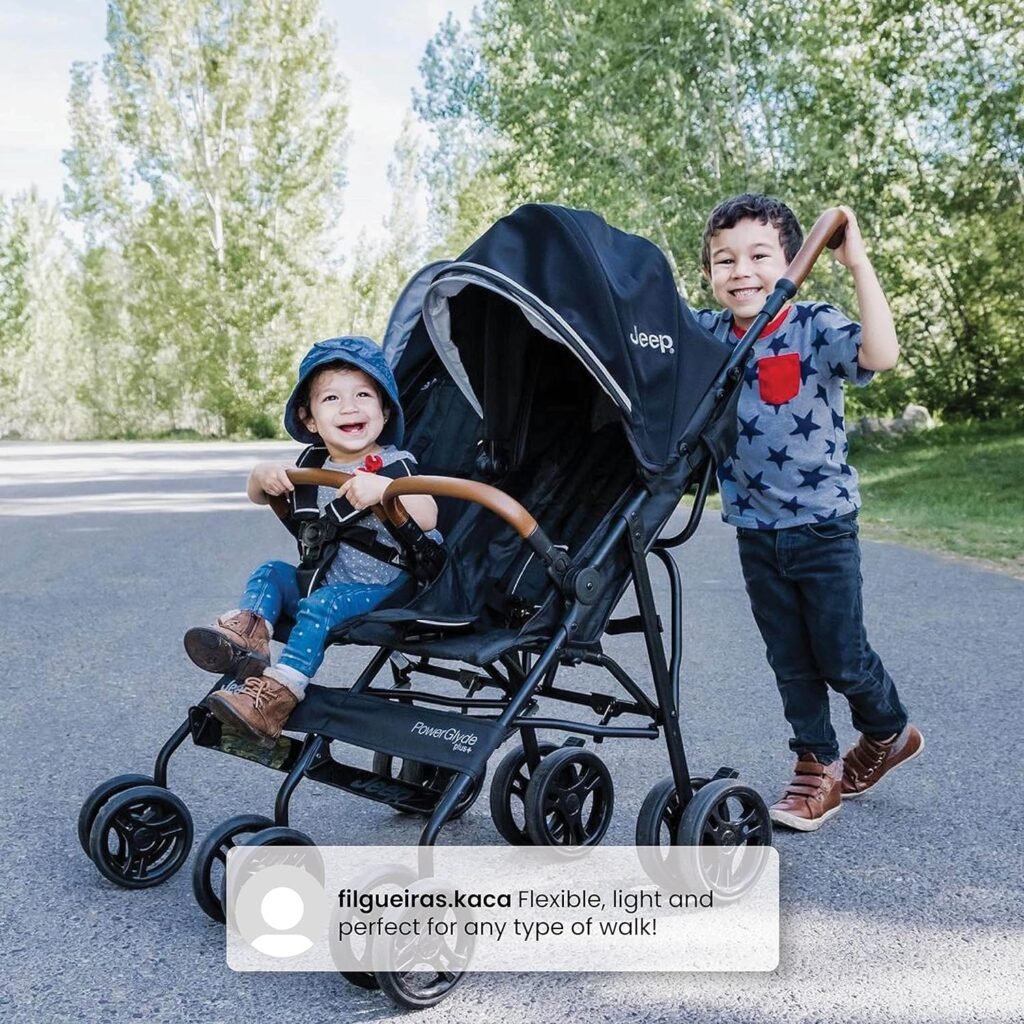 Jeep PowerGlyde Plus Side x Side Double Stroller by Delta Children, Black