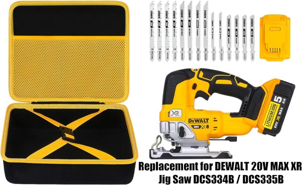 Khanka Hard Storage Case Replacement for DEWALT 20V MAX XR Jig Saw DCS334B / DCS335B, Case only