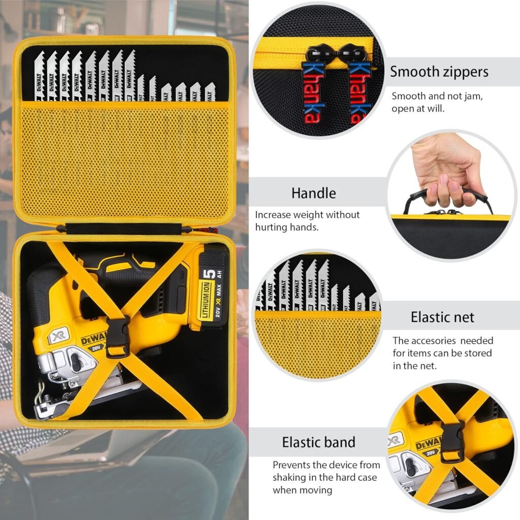 Khanka Hard Storage Case Replacement for DEWALT 20V MAX XR Jig Saw DCS334B / DCS335B, Case only