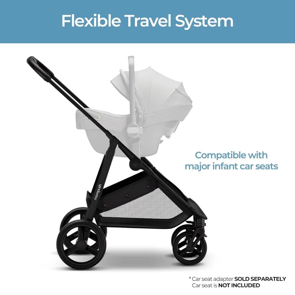 Mompush Wiz 2-in-1 Convertible Baby Stroller with Bassinet Mode - Foldable Infant Stroller to Explore More as a Family - Toddler Stroller with Reversible Stroller Seat