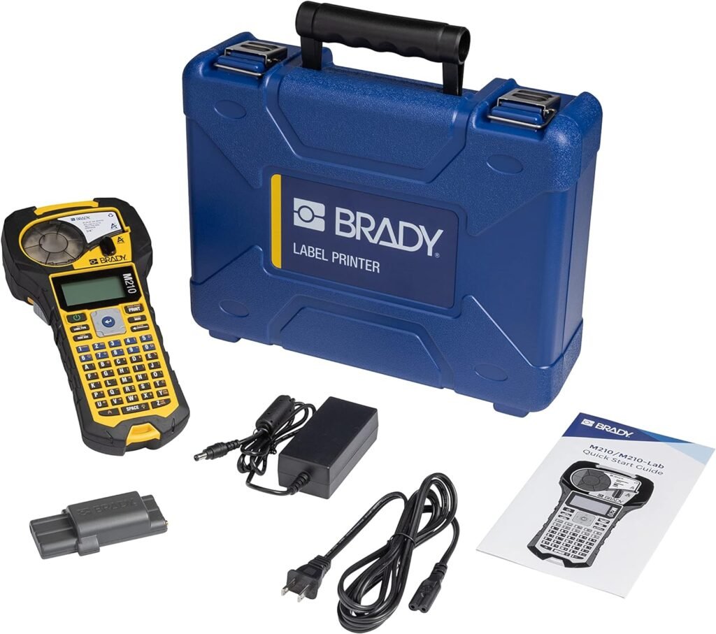 Brady M210 Portable Label Printer Kit (M210-KIT), Yellow/Black