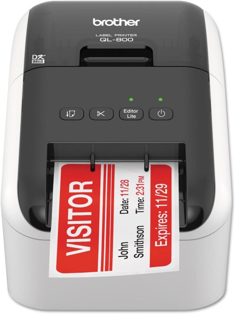 Brother QL-800 High-Speed Professional Label Printer, Lightning Quick Printing, Plug  Label Feature, Brother Genuine DK Pre-Sized Labels, Multi-System Compatible – Black  Red Printing Available