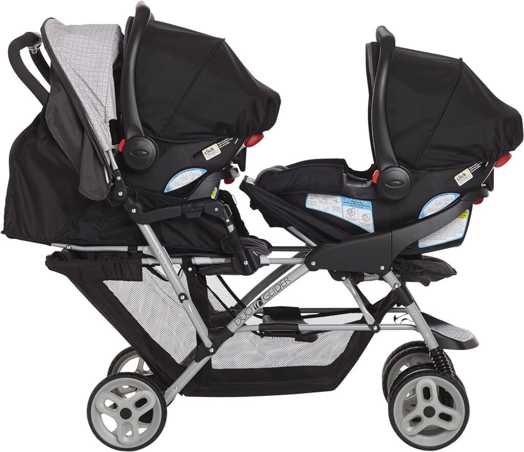 Graco DuoGlider Double Stroller | Lightweight Double Stroller with Tandem Seating, Glacier