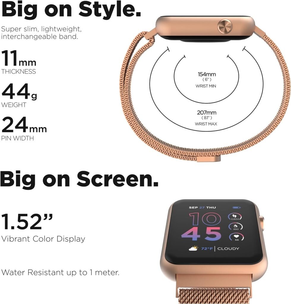 iTouch Air 4 Smartwatch - Fitness Tracker, Heart Rate Monitor, Customizable Watch Face - Activity and Calorie Tracker - 100+ Sports Modes - Bluetooth Connectivity