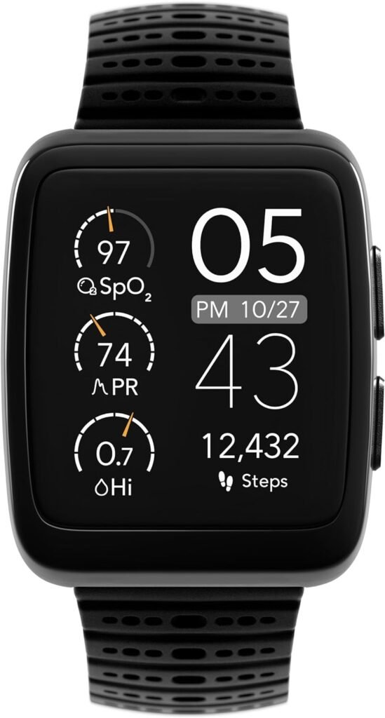 Masimo W1 Advanced Fitness Tracker Smartwatch, Continuous Activity and Fitness Trackers - Heart Rate, Oxygen Level (SpO2), Step Count, Hydration Index, Sleep and More, Android/iOS Fitness Watch