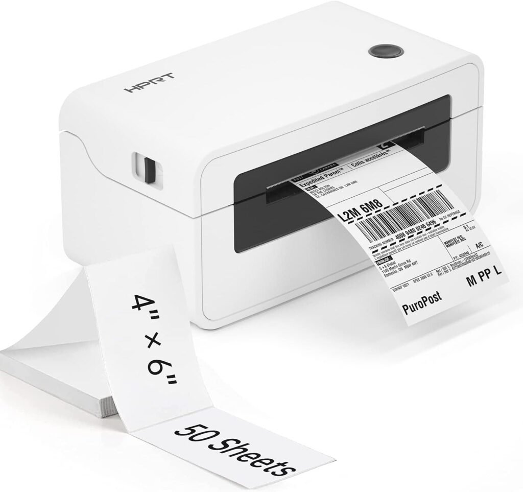 PRT Thermal Shipping Label Printer with Labels - 4x6 Label Printer, Thermal Label Maker, Compatible with Shopify, Ebay, UPS, USPS, FedEx, Amazon  Etsy, Support Multiple Systems