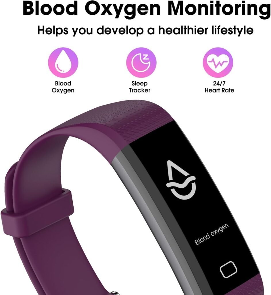 Stiive Fitness Tracker with Heart Rate Monitor, Blood Oxygen, Step Counter Activity Tracker with Pedometer, Sleep Tracking, Calories, Upgraded Waterproof Smartwatches for Women Men