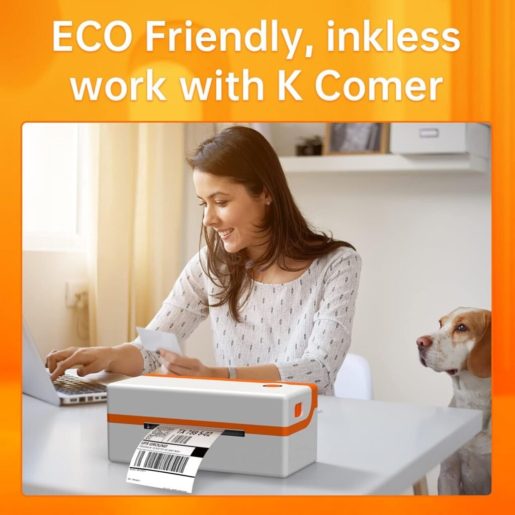 K COMER Thermal Label Printer 4x6 Shipping Label Printer for Small Business  Shipping Package 203dpi 150mm/s for Amazon, Ebay, Shopify, Etsy, UPS, USPS, FedEx, DHL