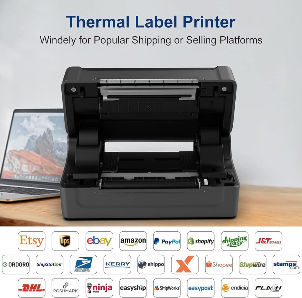 Meihengtong Thermal Label Printer 4x6 Shipping Label Maker Printer for Small Business Support WindowsMac and Widely Used for Amazon, Ebay, Shopify, Etsy, USPS