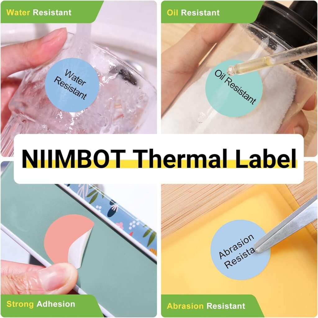 NIIMBOT Labels for B21/B1/B3S Label Printer, Thermal Stickers 1 x 1(26x26mm), Waterproof, Oil-Proof Label Tape, 1 Roll of 260 Round Sticker Labels